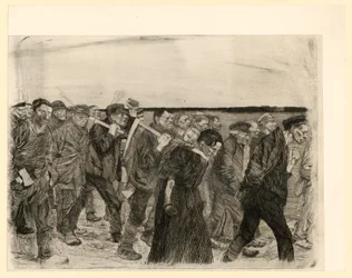 Cortège des tisserands (feuille 4 de « Une révolte de tisserands », 2e état)