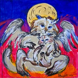 La maman chat angélique