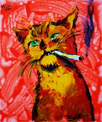 Un chat cool en train de fumer