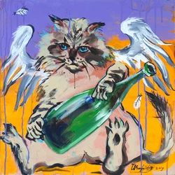 Ange chat de fête