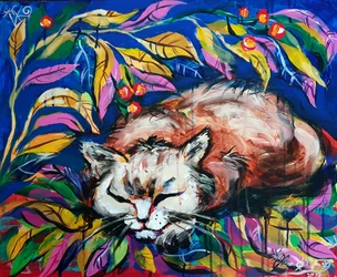 Un chat qui dort paisiblement