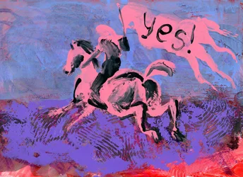 Drapeau « Pink Horse Yes »