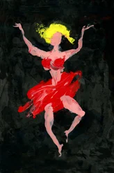 Danseuse rouge vif