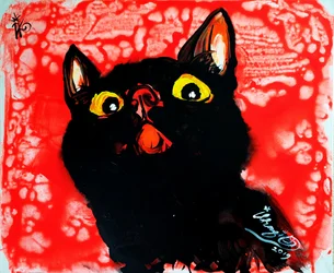 Vif portrait de chat noir