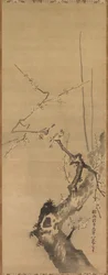 Moineaux sur un prunier en fleurs, 17e siècle