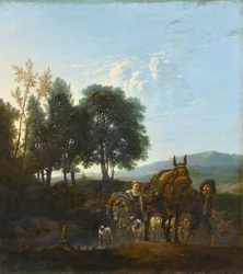 Paysage avec muletier