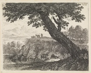 Paysage avec deux muletiers