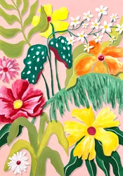 Un jardin tropical haut en couleur
