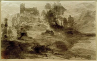 Paysage avec château (ou église)