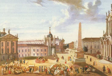 Vieux marché de Potsdam et palais de la ville (avec vue sur la Schlossstrasse)