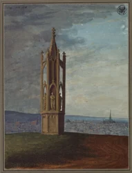 Ancien monument allemand près de Vienne, appelé « La Fileuse à la croix »