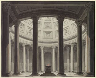 La Vestale. Opéra de Gaspare Spontini. Projet pour le 2e décor. Vue de l
