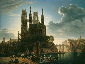 Cathédrale gothique au bord de l