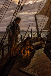Voilier, détail, après 1820 (Huile sur toile)