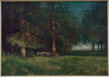 Paysage forestier avec berger