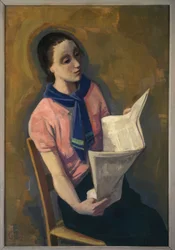 Fille lisant le journal