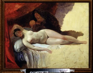 « Junon endormie » ou « Le début de la Voie lactée ». Peinture de Karl Briullov (Brioullov) (1799-1852), 1839-1845, galerie Tretiakov, Moscou