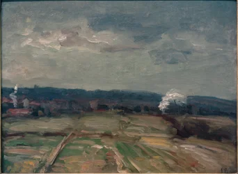 Paysage avec deux nuages de fumée
