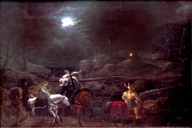 Chevalier devant la cabane du charbonnier