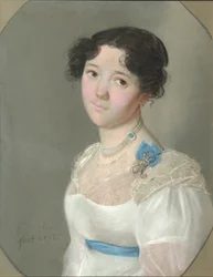 Portrait de la comtesse Agrafena Yuryevna Obolenskaya 1789-1829, née Neledinskaya-Meletskaya, 1812