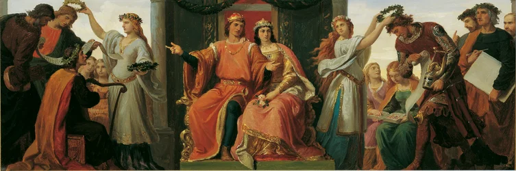 Léopold le Glorieux en tant que mécène des arts et des sciences, vers 1860 (huile sur toile)