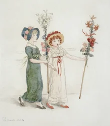Deux enfants avec des bâtons