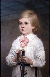 Portrait en buste du major Sir Guy Colin Campbell, 4e Bt. enfant