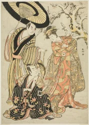 Les acteurs Iwai Hanshirô IV, Ichikawa Monnosuke II, et Sakata Hangorô III, dans "Snowflakes : Relever le niveau à Izu" ("Mutsu no Hana Izu no Hataage")