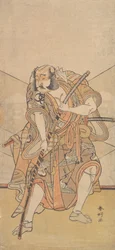 Bando Mitsugoro I dans le rôle de Asahina no Saburo, Drama Sono Kyodai Fuji no Sugatami, 1776