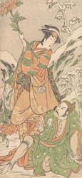 Acteurs de Kabuki Arashi Ryuzo II et Segawa Kikunojo III, vers 1790