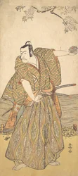 Le Cinquième Ichikawa Danjuro comme un samouraï, vers 1780-85