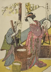 Acte Six : Maison de Yoichibei de la pièce Chushingura (Trésor des loyaux vassaux), c.1779-80