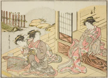 Courtisanes du Kagemanjiya, du livre "Miroir des belles femmes des quartiers de plaisir (Seiro bijin awase sugata kagami)," vol. 1