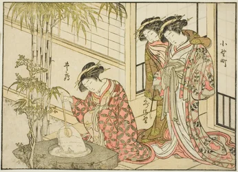 Courtisanes du Maruya, du livre "Miroir des belles femmes des quartiers de plaisir (Seiro bijin awase sugata kagami)," vol. 2