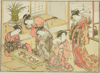 Courtisanes du Wakanaya, du livre "Miroir des belles femmes des quartiers de plaisir (Seiro bijin awase sugata kagami)," vol. 1