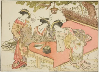 Courtisanes du Yadaya, du livre "Miroir des belles femmes des quartiers de plaisir (Seiro bijin awase sugata kagami)," vol. 1