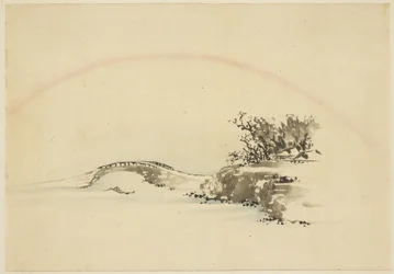 Paysage avec arc-en-ciel