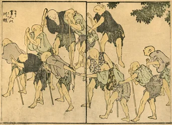 Hommes âgés pieds nus avec des bâtons de marche, 1820, 1924