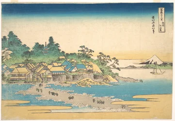 Enoshima, dans la province de Sagami (Sōshū Enoshima), tiré de la série « Les trente-six vues du mont Fuji » (Fugaku sanjūrokkei)