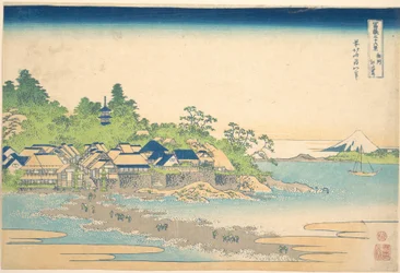 Enoshima, dans la province de Sagami (Sōshū Enoshima), tiré de la série « Les trente-six vues du mont Fuji » (Fugaku sanjūrokkei)