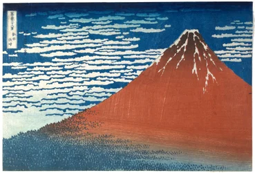 « Vent doux, temps clair », extrait de la série « Les trente-six vues du mont Fuji »