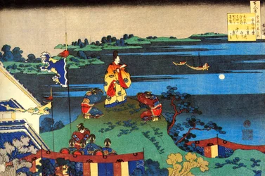 De la série Cent poèmes par cent poètes : Abe no Nakamaro, vers 1830