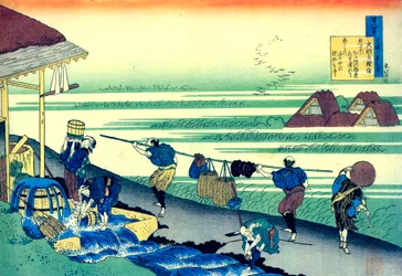 De la série Cent poèmes par cent poètes : Minamoto no Tsunenobu, vers 1830
