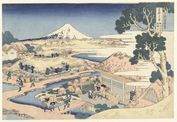 Fuji depuis la plantation de thé Katakura dans la province de Suruga