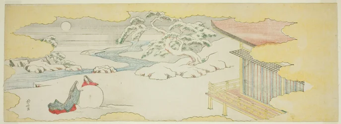 Illustration de La clochette (Asagao), chapitre 20 du Conte du Genji (Genji monogatari)