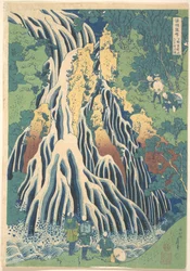 La cascade de Kirifuri sur le mont Kurokami, à Shimotsuke (Shimotsuke Kurokamiyama Kirifuri no taki), tirée de la série « Un tour des cascades dans différentes provinces » (Shokoku taki meguri)