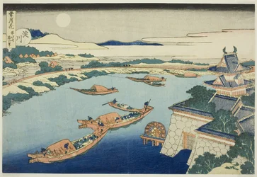 Clair de lune sur la rivière Yodo (Yodogawa), de la série "Neige, lune et fleurs (Setsugekka)"