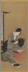 Coutume du Nouvel An : Souhait pour un rêve de bon augure du Nouvel An, période Edo, c.1806-11