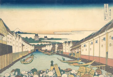 Nihonbashi à Edo, de la série Trente-six vues du mont Fuji, vers 1830-32