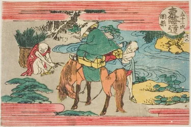 No. 22 : Okabe, de la série "Les cinquante-trois stations de la route du Tokaido (Tokaido gojusan tsugi)"